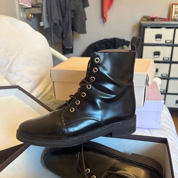 Men's Black Leather Boots - Picture 3 of 5